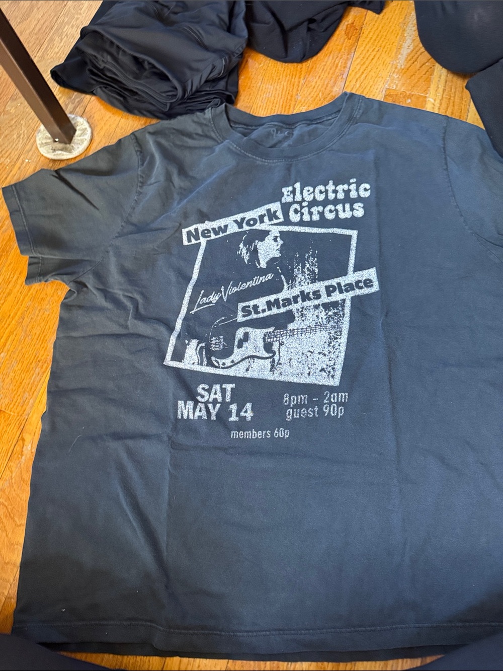 Brandy Melville Black Graphic 'Electric Circus' Tee